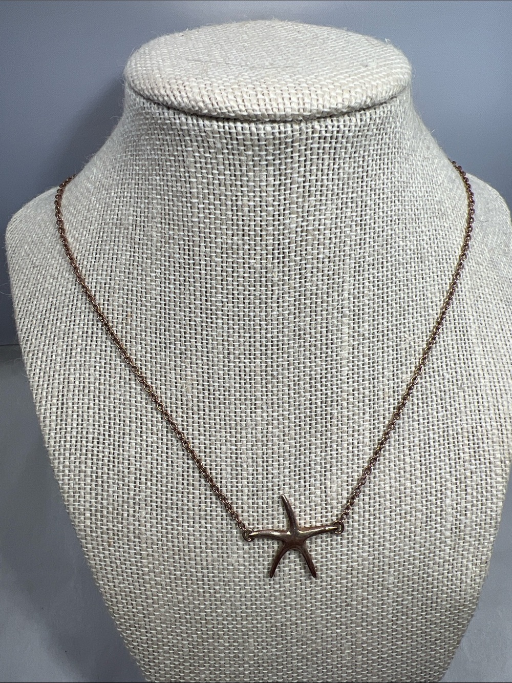 Rose Gold Starfish Pendant Necklace - Women's Delicate Beach Jewelry 925 SS